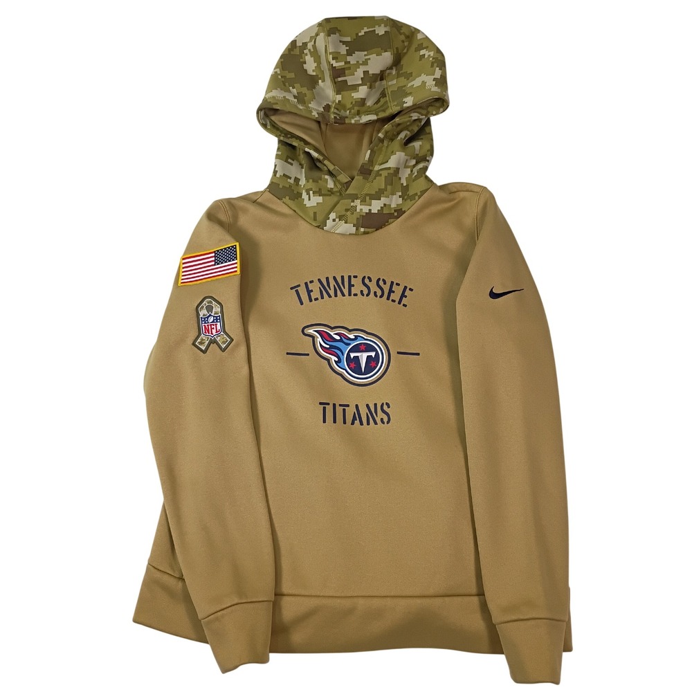 Nike Tennessee Titans Mens L Salute to Service Hoodie‎ Tan Camo NFL On-Field